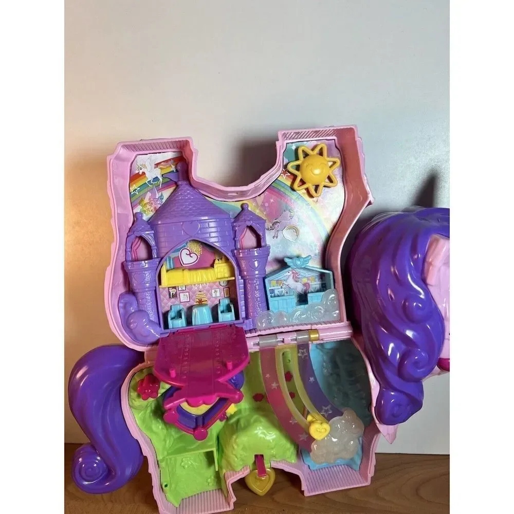 Polly Pocket Pink & Purple Unicorn Party Playset Toy